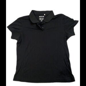 Adidas Women's Golf Button Polo Shirt Climacool Solid Black Medium